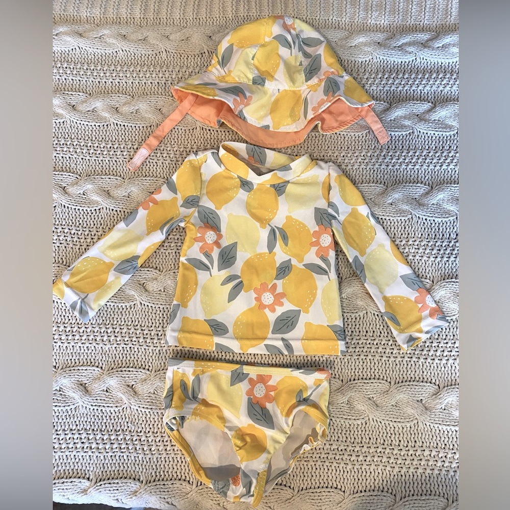 Just One You by Carter’s 3 piece baby girls swim set, size 12 months